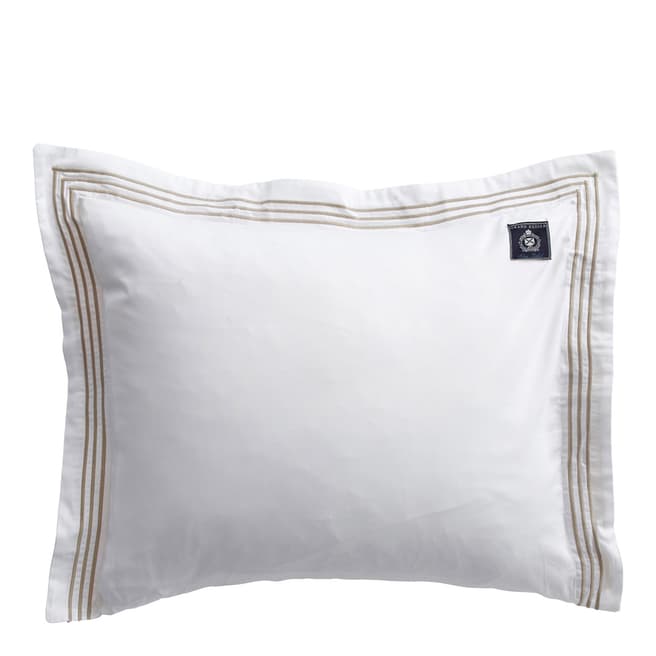 Grand Design Bedford King Oxford Pillowcase, White/Sand