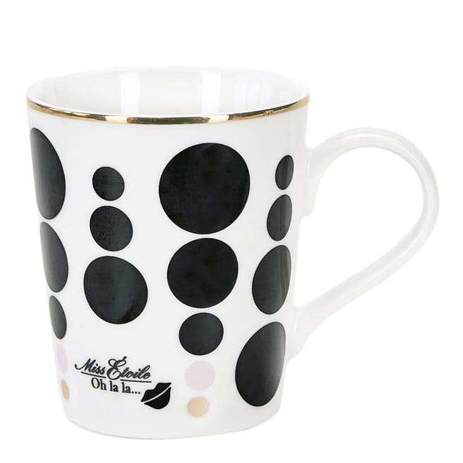 Miss Etoile Ceramic Coffee Mug, Black Dots