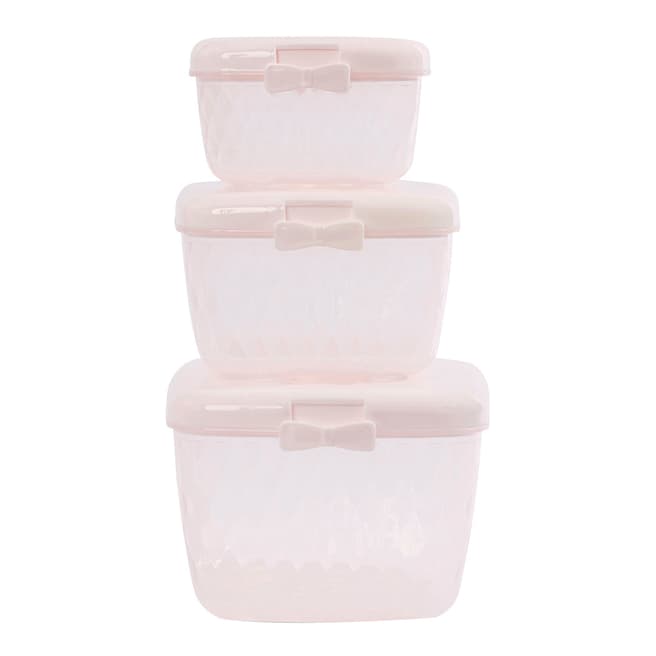 Miss Etoile Set of 3 Plastic Containers, Rose