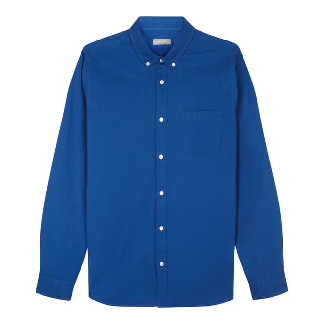 Jaeger Blue Piece Dye Cotton Shirt