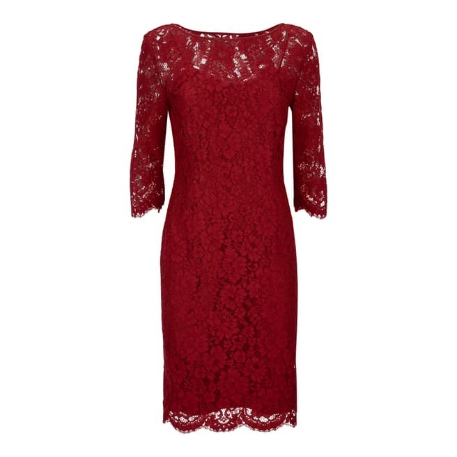 Jaeger Red Lace Dress