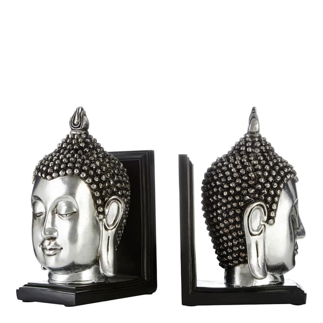 Premier Housewares Set of 2 Buddha Head Bookends