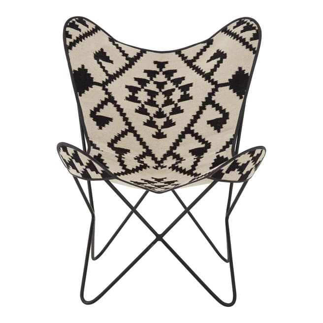 Premier Housewares Black/White Aztec Buffalo Butterfly Chair