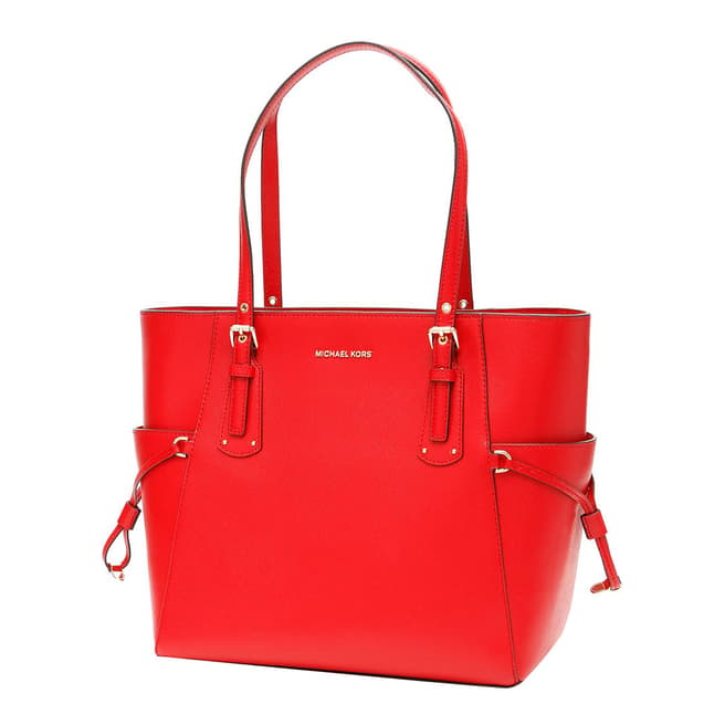 Michael Kors Bright Red Voyager Tote Bag