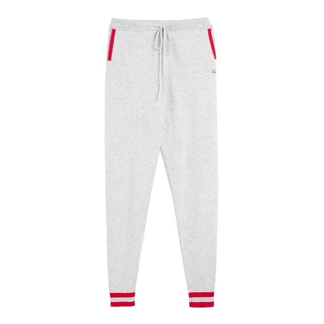 Chinti and Parker Silver Marl/Cherry/Cream Cherry Track Trousers