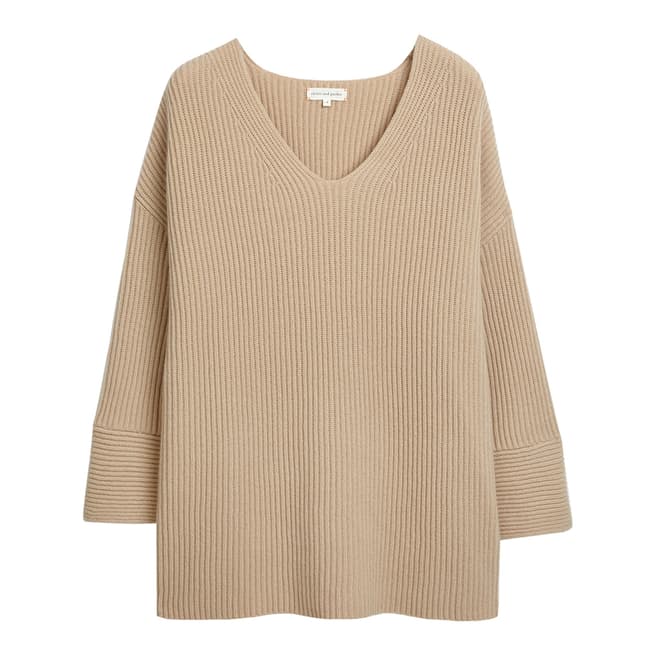 Chinti and Parker Fawn Ribbed Full Sleeve Jumper