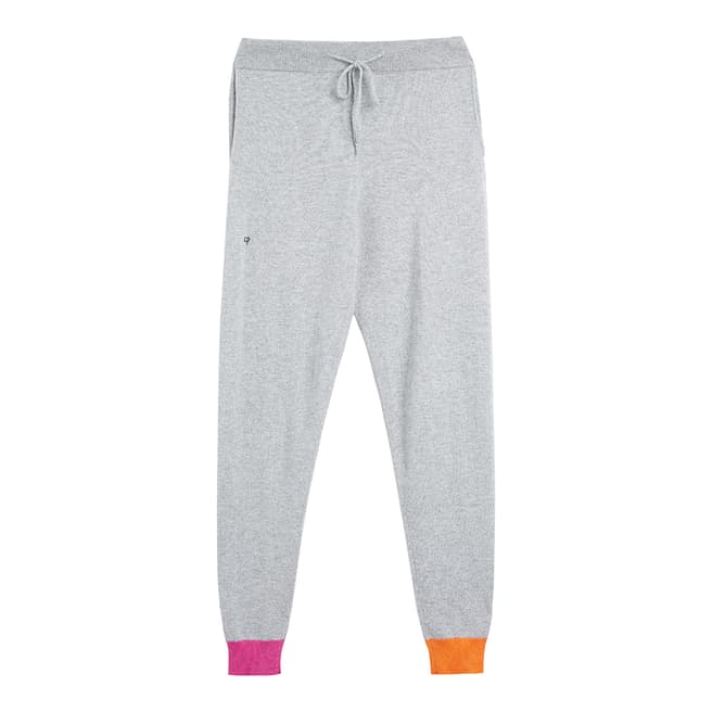 Chinti and Parker Grey/Multi Cashmere Blend  Flash Stripe Track Trousers