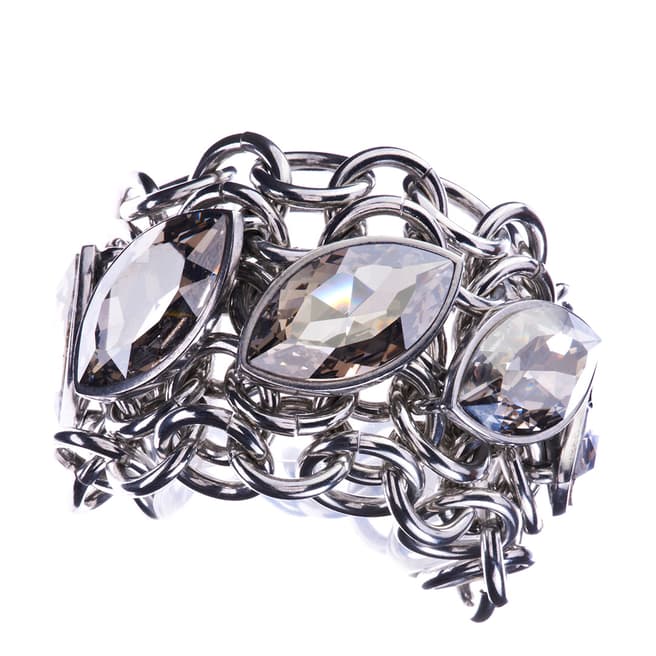 Simon Harrison Silver Shade Aquitaine Crystal Navette Bracelet