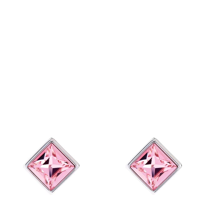 Simon Harrison Pink Claudette Square Crystal Stud Earrings