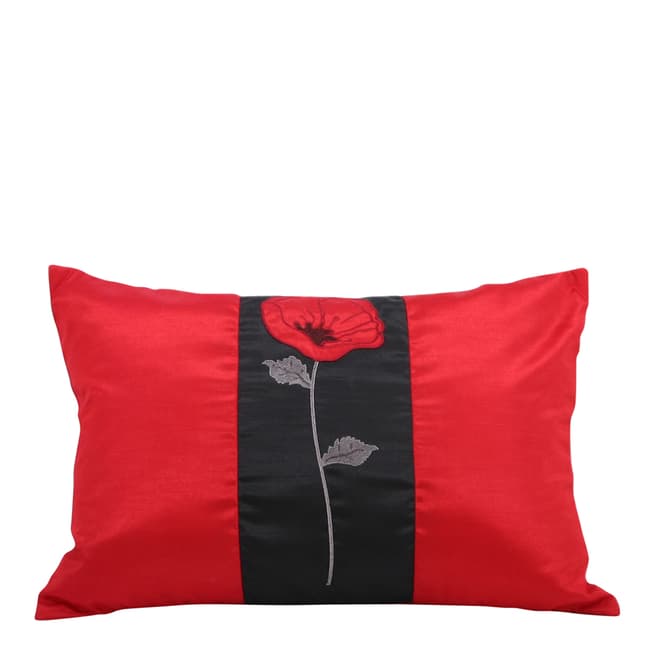Paoletti Red/Black Poppet Feather Cushion 35x50cm