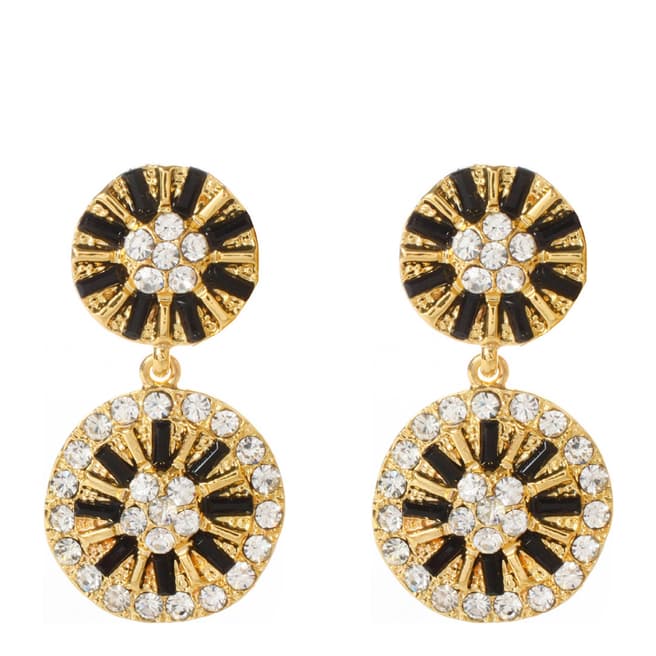 Amrita Singh Gold/Black Crystal Earrings