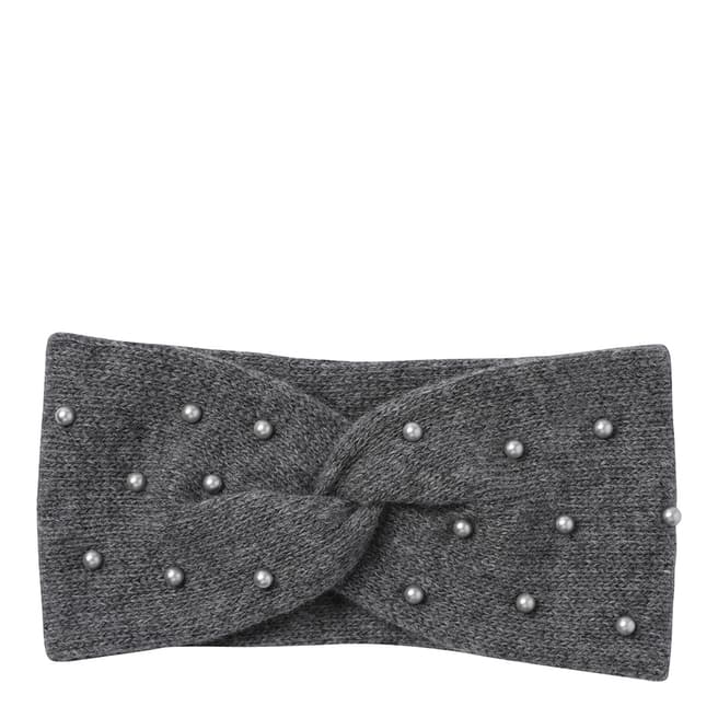   Grey Beaded Cashmere Blend Head Band