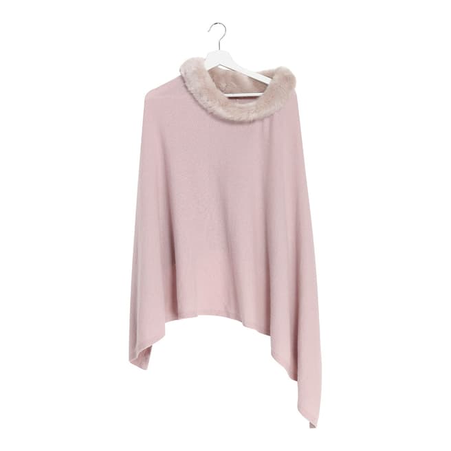   Pink Cashmere Blend Collar Poncho