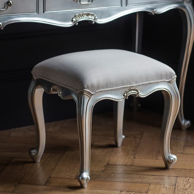 Gallery Living Stanal Dressing Stool, Silver