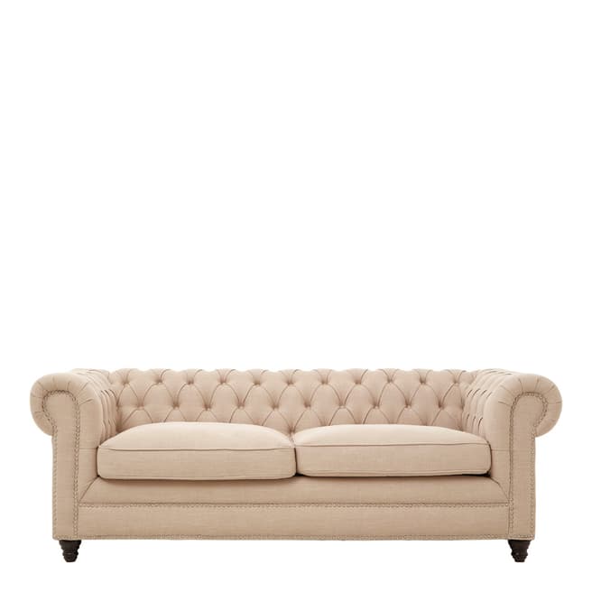 Premier Housewares Stella 3 Seater Beige Linen Sofa
