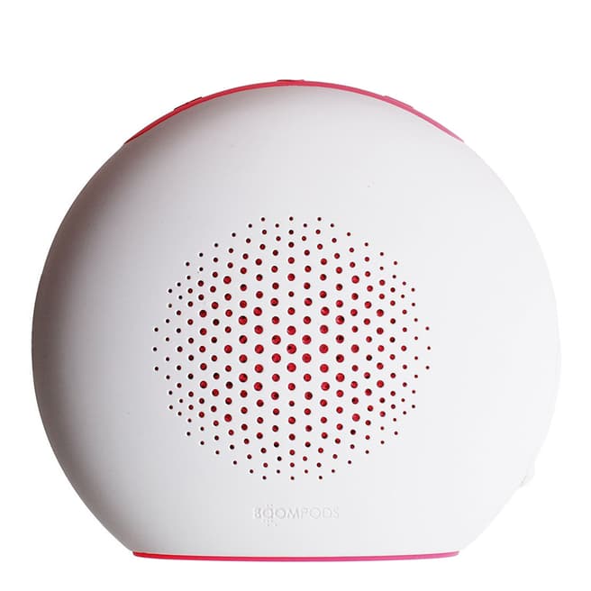 Boompods White/Pink Bluetooth Shhh Mode Portable Speaker