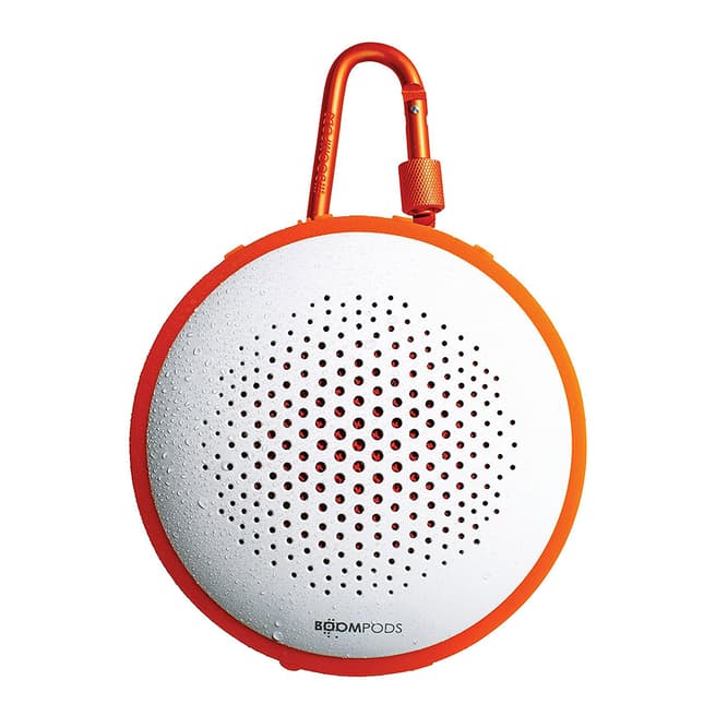 Boompods White/Orange Bluetooth Waterproof Portable Speaker