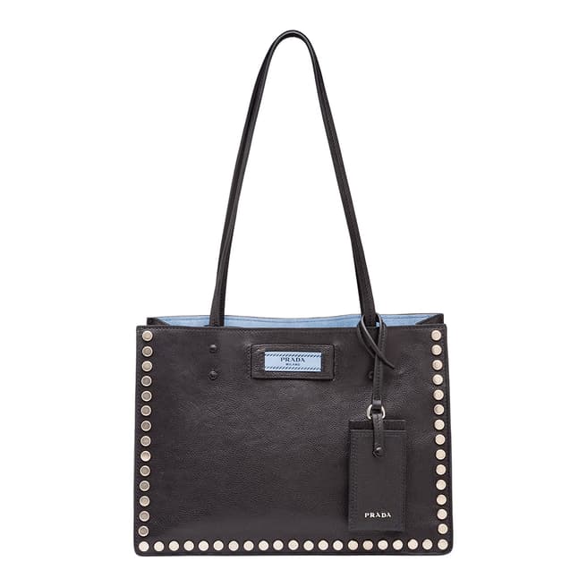 Prada Black Leather Etiquette Handbag
