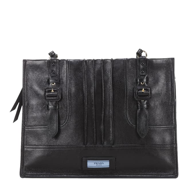 Prada Black Leather Etiquette Handbag