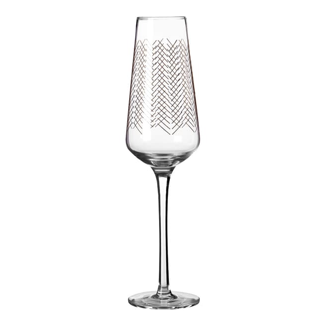 Premier Housewares Set of 4 Gold Jazz Champagne Glasses, 270ml