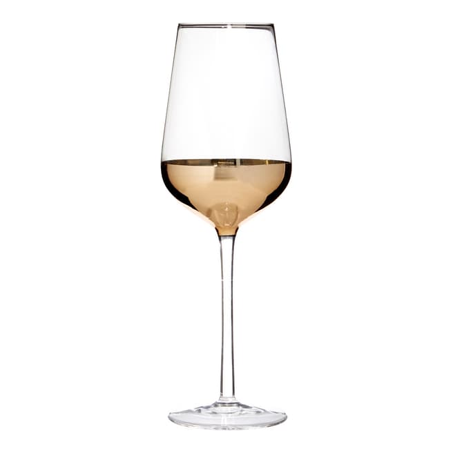 Premier Fleur Glass Set of 4 Gold Horizon Wine Glasses, 522ml