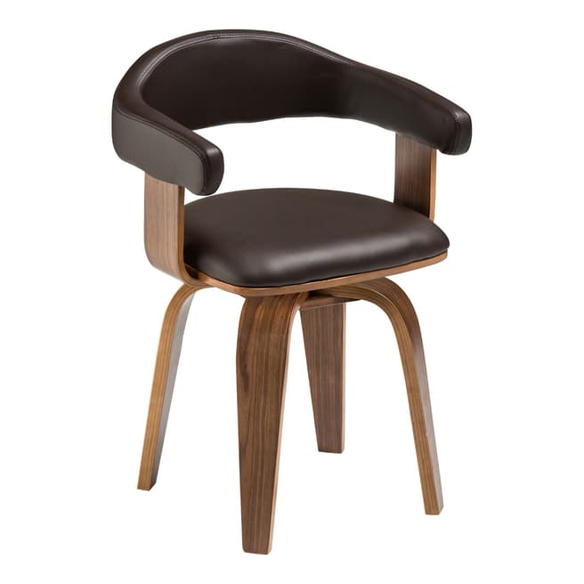 Premier Housewares Bentwood Brown Leather Effect Chair