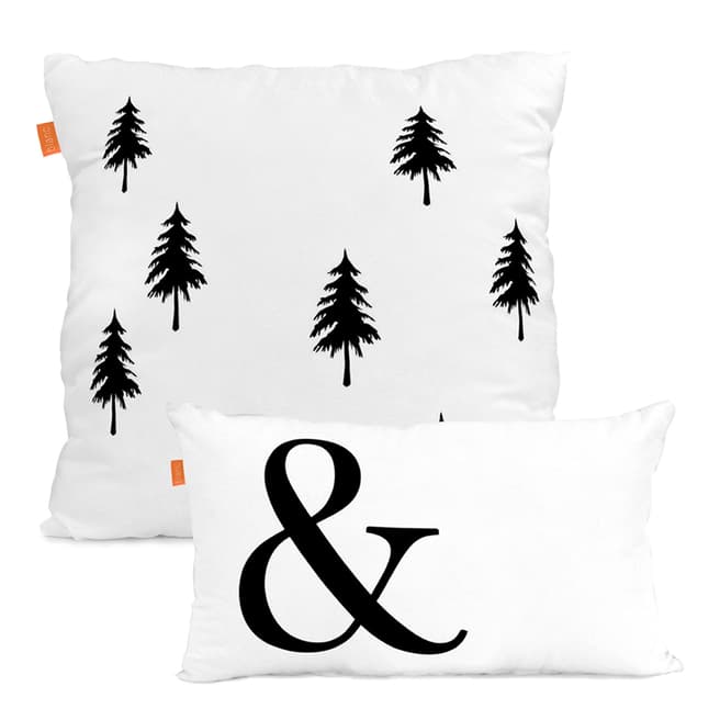Blanc Ampersand Pair of Cushion Covers