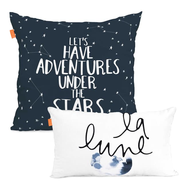 Blanc Constellation Pair Of Cushion Covers