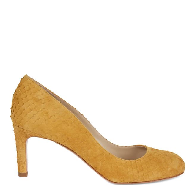 Hobbs London Yellow Ochre Textured Sophie Court Shoes