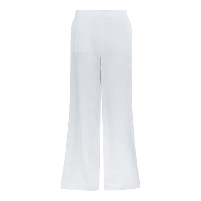 Hobbs London White Linen Cotton Anise Trousers