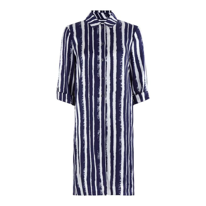 Hobbs London Blueberry/Ivory Stripe Marcella Tunic Dress