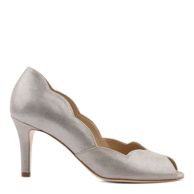 Hobbs London Silver Leather Violet Peep Toe Shoes