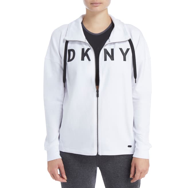 DKNY White Zip Sweatshirt