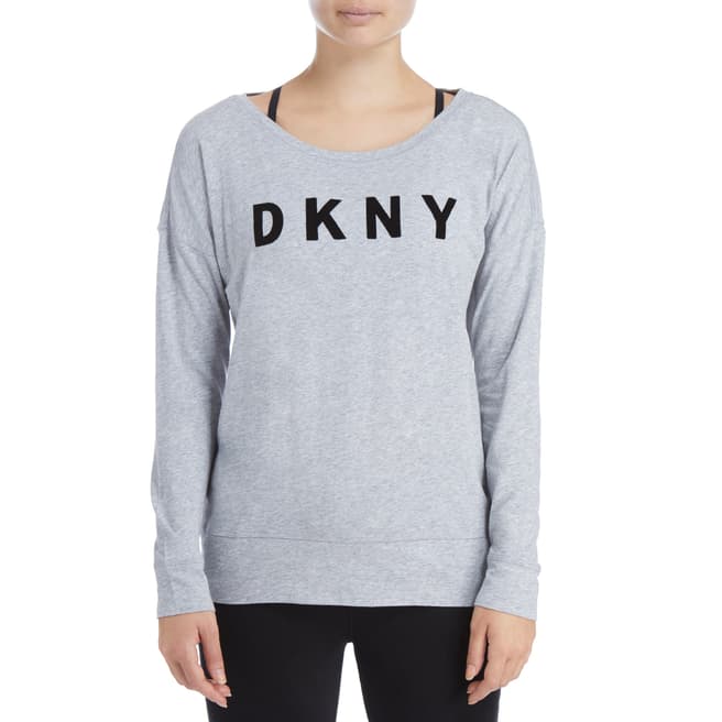 DKNY Grey Logo Oversize Sweater
