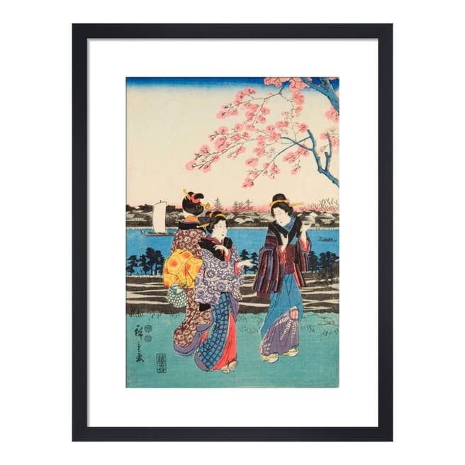 Utagawa Hiroshige I Women travelling on the beach of Futami, 36x28cm