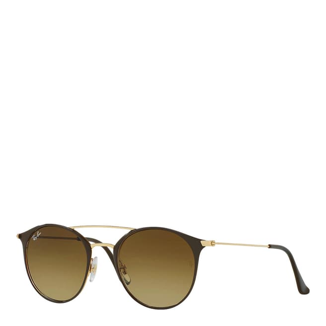 Ray-Ban Unisex Gold/Brown Double Bridge Sunglasses 52mm