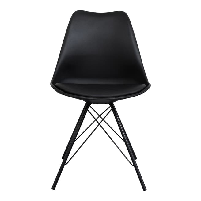 StoneButterfly I-DSR Chair with Metal Legs, Black