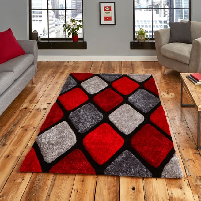 Think Rugs Grey/Red Noble House 9247 120x170cm Rug