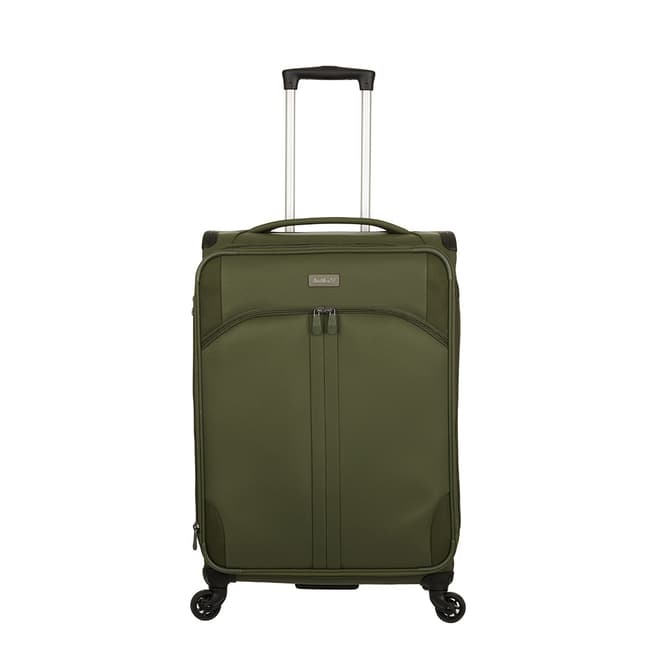 Antler Khaki Green Aire 4 Wheel Medium Suitcase 68cm