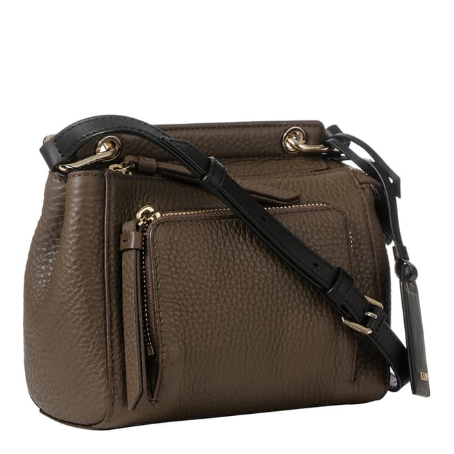 DKNY Olive Green Leather Mini Top Handle Crossbody Bag