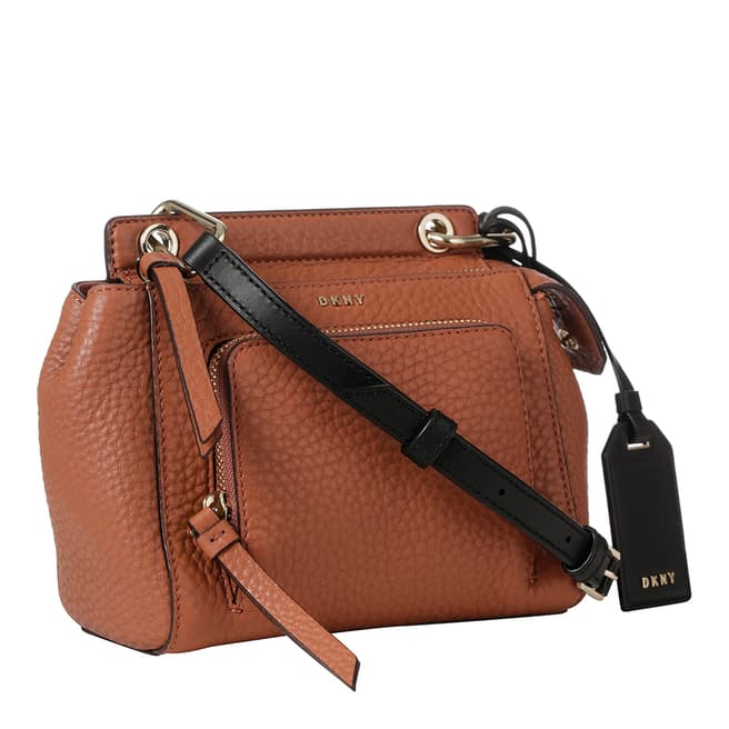 DKNY Terracotta Leather Mini Top Handle Crossbody Bag