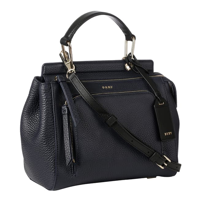 DKNY Navy Leather Small Top Handle Satchel