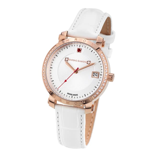 Chrono Diamond Women's Swiss White Damenuhr Nesta Watch