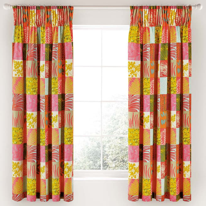 Clarissa Hulse Mini Patchwork Lined Curtains, Pink