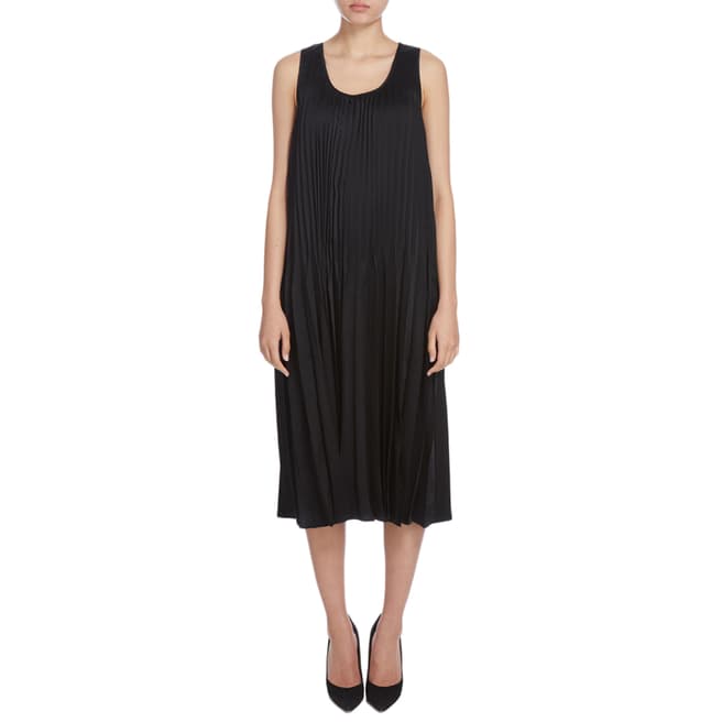 Donna Karan New York Black Sleeveless Pleated Dress
