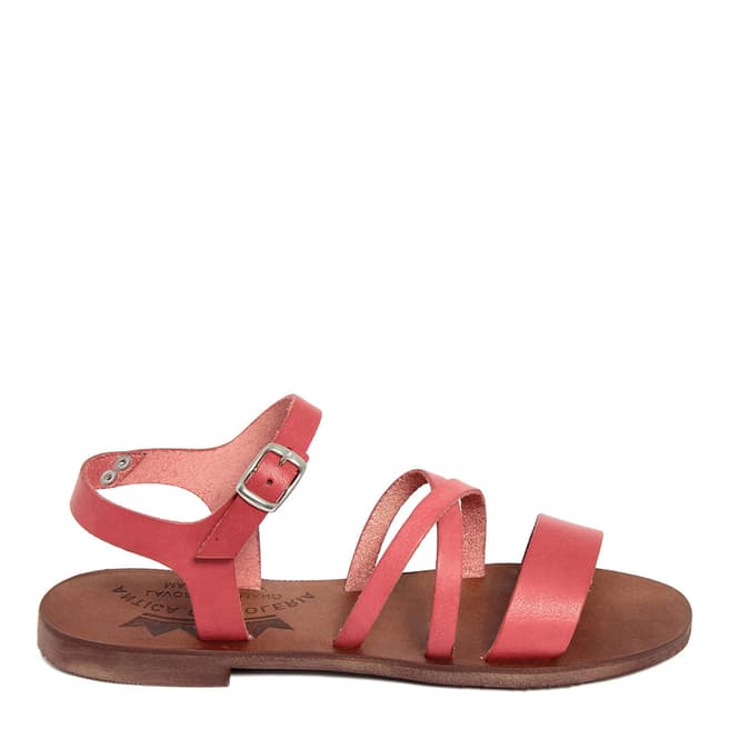 Antica Calzoleria Red Leather Greek Style Sandal