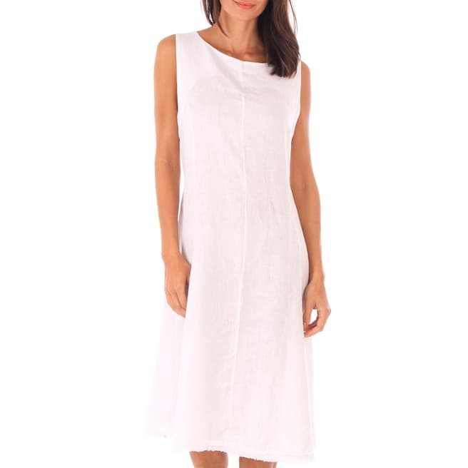 Comptoir Du Lin White Sleeveless Midi Dress