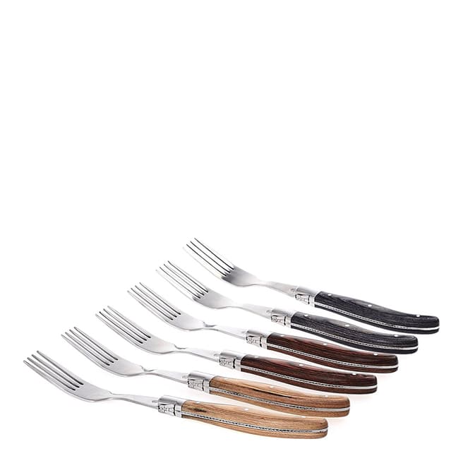Laguiole Set of 6 Wooden Handle Forks