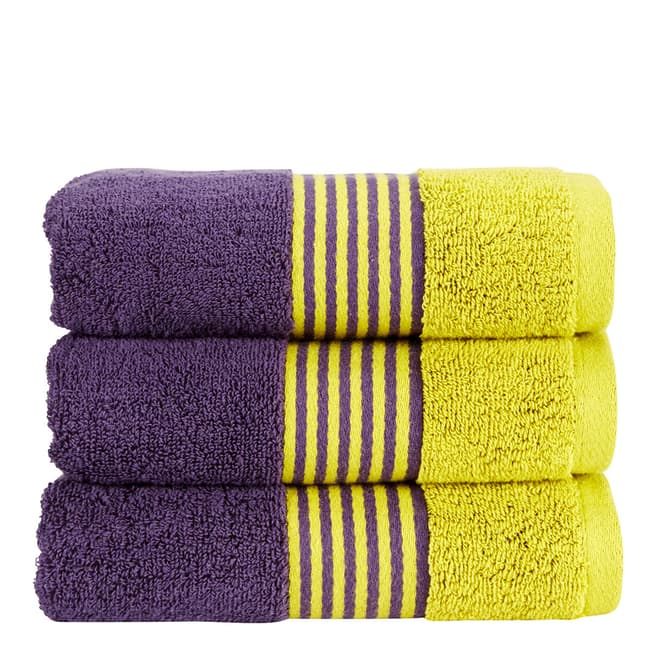 Kingsley by Christy Duo Hand Towel, Damson/Chartreuse