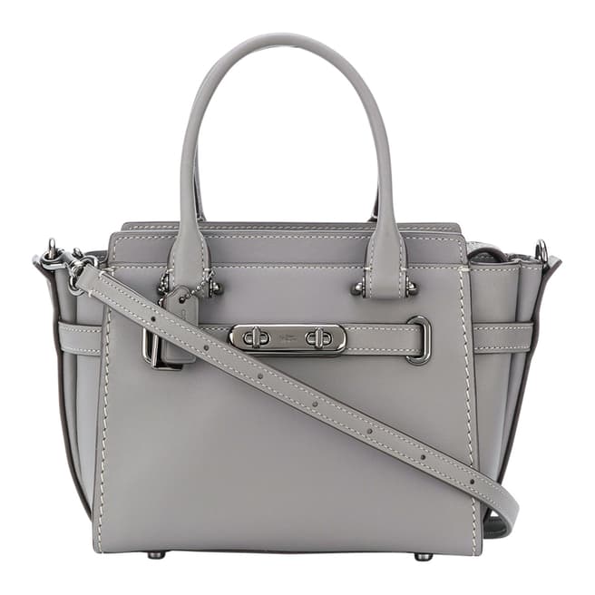 Coach Heather Grey Glovetanned Leather Coach Swagger 21 Bag